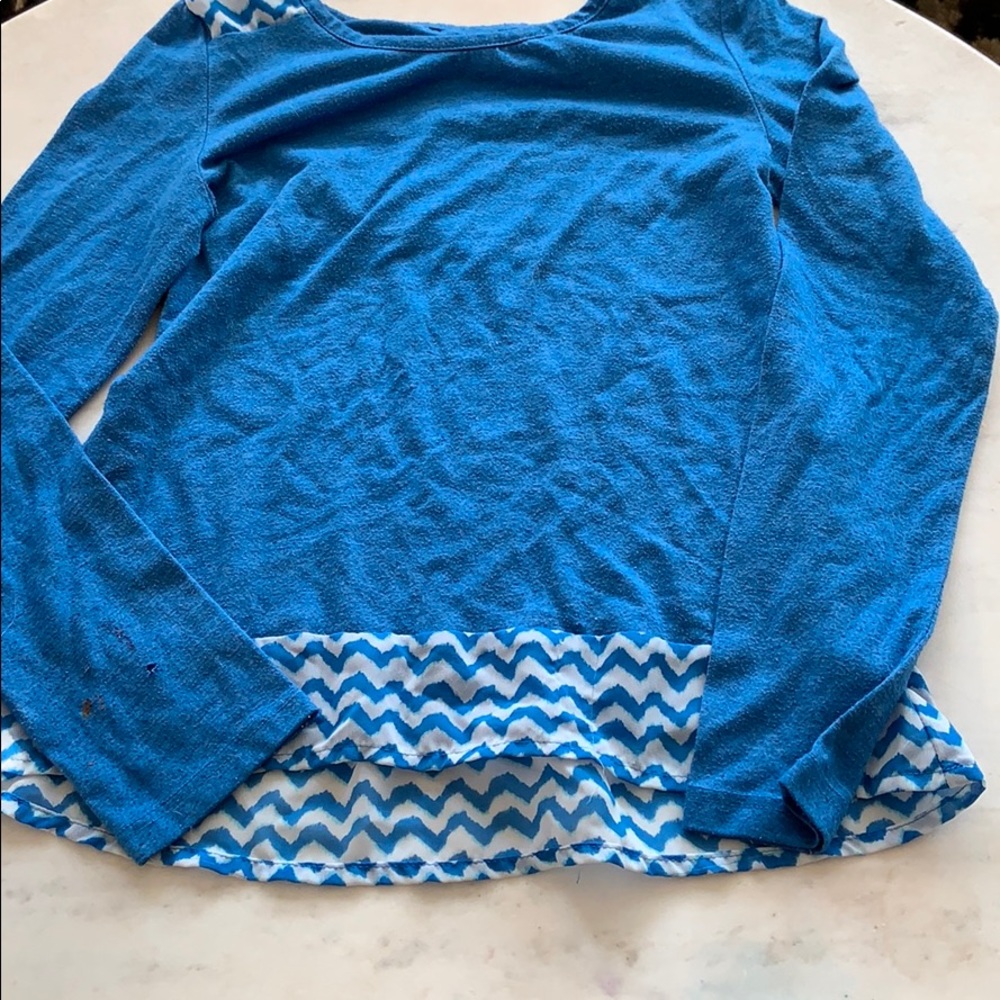 Blue long sleeved shirt